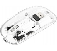 Manhattan MANHATTAN Funkmaus USB-A 4Tasten RGB LED weiß transparent