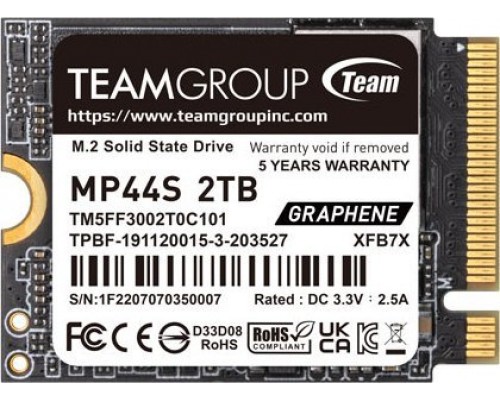 SSD TeamGroup MP44S 2TB, SSD (PCIe 4.0 x4, NVMe, M.2 2230)