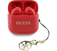 TWS Guess Glossy Effect Printed Classic Logo & Charm Red Headphones