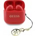 TWS Guess Glossy Effect Printed Classic Logo & Charm Red Headphones