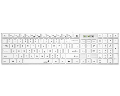 Genius SlimStar 126 COPILOT, klawiatura CZ/SK, klasyczna, przewodowa (USB), bia�a