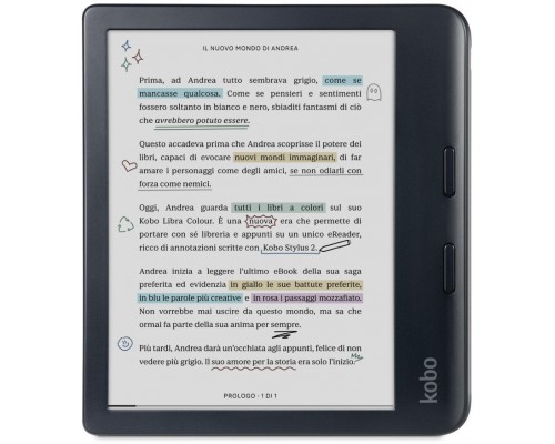 Kobo Libra Colour Black + Stylus 2 (N428-KU-BK-K-BU)