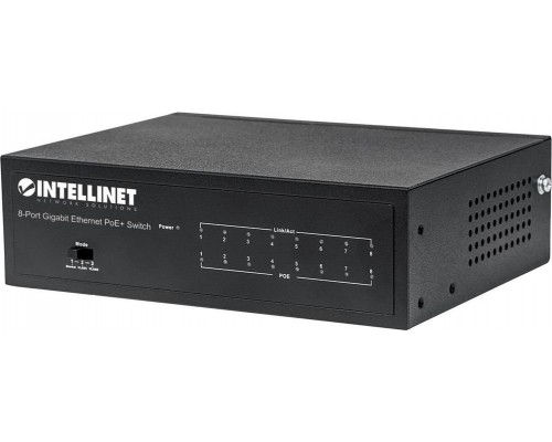 Switch Intellinet Network Solutions Gigabit 8x 1000Mbps RJ45 PoE/PoE+ 60W VLAN (561204)