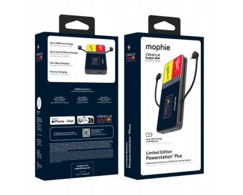 Mophie Powerstation Plus 10K Red Bull Racing 10000mAh With built-in cable USB-C ora Lightning