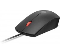 Lenovo - Maus - optisch - 3 Tasten - kabelgebunden - USB - Schwarz, Rot