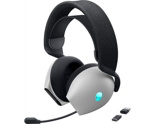 Alienware Tri-Mode Wireless Gaming Headset AW725H - Headset - ohrumschliessend - Bluetooth / 2,4 GHz Funkfrequenz - kabellos, kabelgebunden - 3,5 mm Stecker - Lunar Light