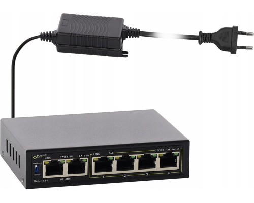 S64-40W PULSAR Switch 6-port Fast Ethernet, 4 porty PoE