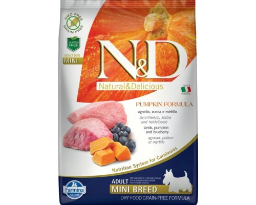 Farmina Pet Foods N&D Grain Free Pumpkin Lamb & Blueberry Adult Mini 2.5kg