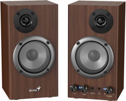 Genius Genius speakeri SP-HF 500B, 2.0, 16W, brązowy, regulacja głośności, drewniane, 40Hz-20kHz