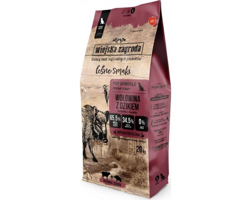 Wiejska Zagroda Leśne smaki Beef z dzikiem (dorosły) chrupki L 20kg