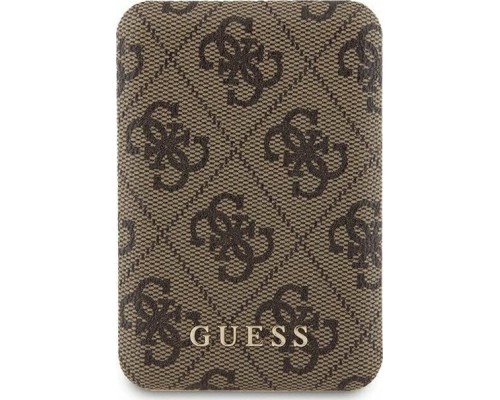 Guess Guess 4G Leather Metal Logo MagSafe - Power Bank Induction 5000 mAh 15W MagSafe (Brown)