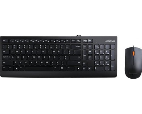 Lenovo Lenovo | Klaviatūra su USB jungtimi ir pelė | 300 | Juodas | Klaviatūra ir pelė Combo | English | 1.8 m | Juodas | su laidu Via USB