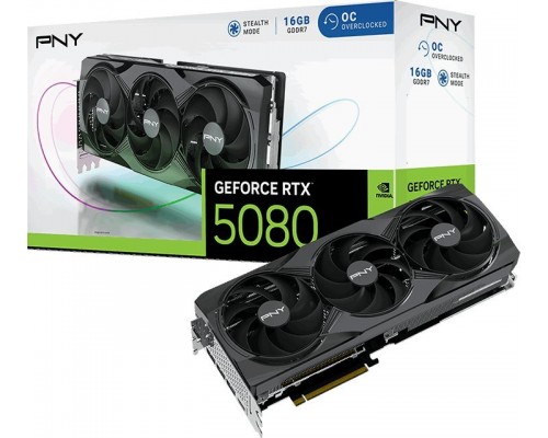 PNY GeForce RTX 5080 Triple Fan Overclocked 16GB GDDR7 DLSS4 (VCG508016TFXPB1-O)