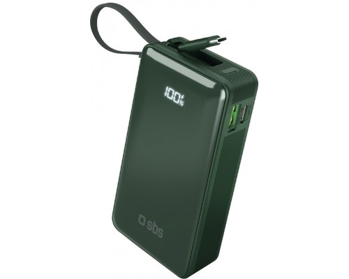 SBS Mobile SBS LCD Power Bank 10000 mAh zielony -   energii