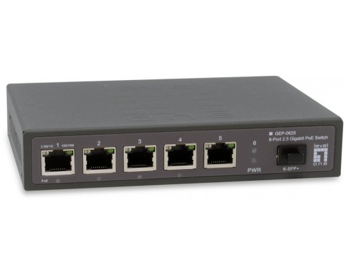 Switch LevelOne Switch 6x GE GEP-0625 2.5GbE 57W 8xPoE+ sw