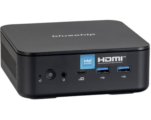 Komputer Bluechip BUSINESSline M13100 Intel N N100 8 GB DDR4-SDRAM 120 GB SSD Windows 11 Pro Mini PC Black