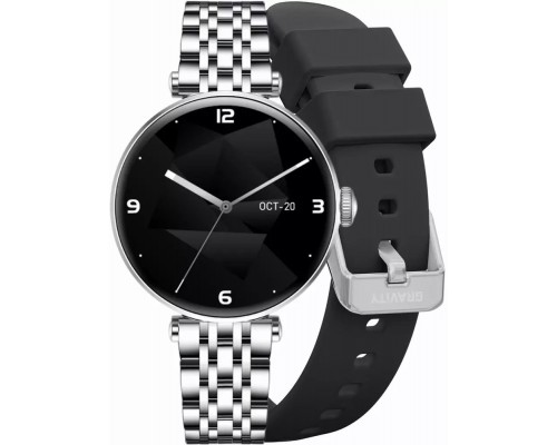 Smartwatch Gravity Smartwatch Silver Black 2 Paski GT26-9