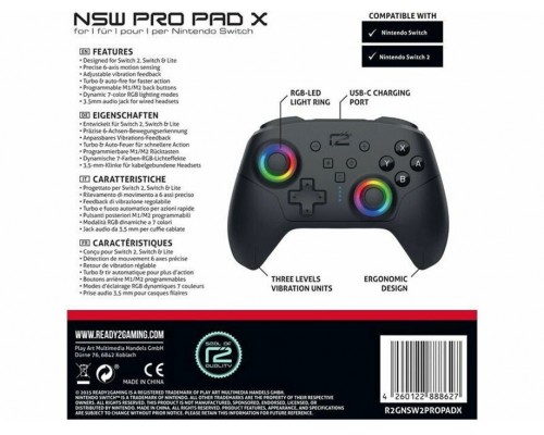 ready2gaming Nintendo Switch 2 Game Pro X 2 Black