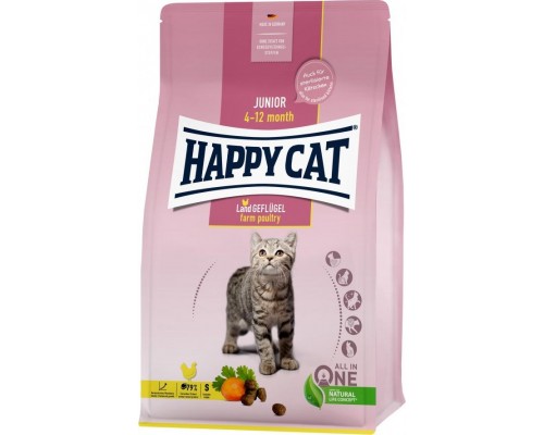 Happy Cat Junior Farm Poultry, sucha karma, dla kociąt w wieku 4-12 mies, poultry, 4 kg, worek