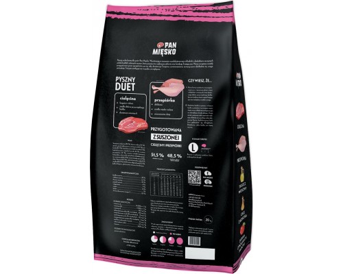 Pan Mięsko Cielęcina z przepiórką (szczeniak) chrupki L 20kg