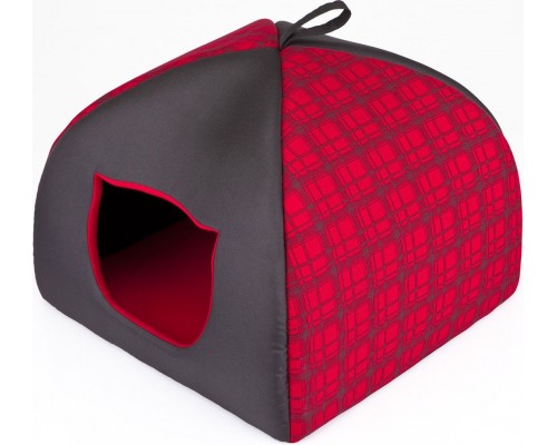 HOBBYDOG Budka Igloo - Czerwona w kratkę R3