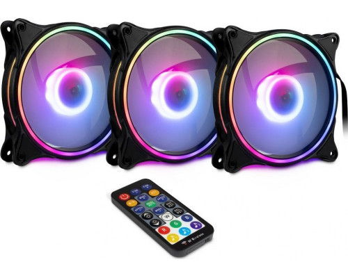 Inter-Tech Argus RGB RS-08 3-pack + Hub + Pilot (88885541)