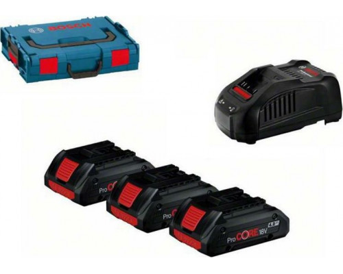 Bosch Battery 18V 3 x 4.0Ah Gba Procore + charger Gal 1880 CV + L-BOXX 102 (B0615990L1R)