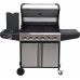 Lund 6+1 stainless steel, cast iron grate 73x40 cm