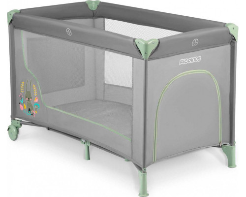 Ricokids Travel cot 125 x 65 x 78 cm gray-mint (RK-240)