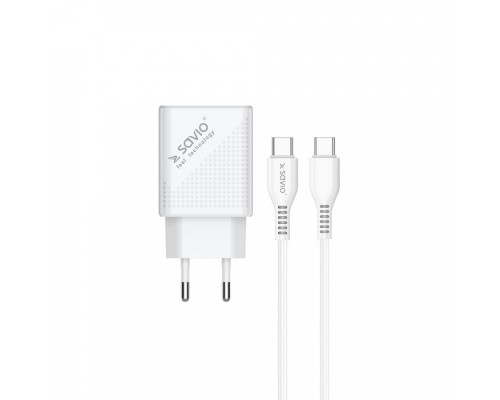 SAVIO LA-05 USB Type A & Type C Quick Charge Power Delivery 3.0 cable 1m Indoor