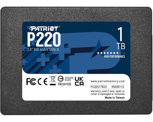 SSD Patriot P220 1TB 2.5" SATA III (P220S1TB25)