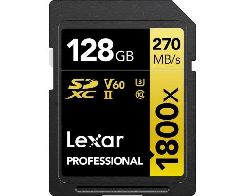 Lexar Professional 1800x SDXC 128 GB Class 10 UHS-II/U3 V60 (LSD1800128G-BNNNG)