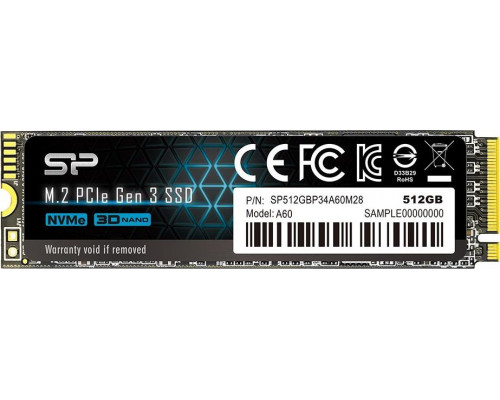 SSD Silicon Power P34A60 512GB M.2 2280 PCI-E x4 Gen3 NVMe (SP512GBP34A60M28)