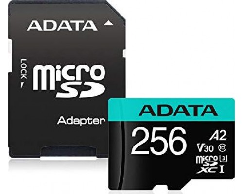 ADATA Premier Pro 256 GB UHS1 U3 V30 A2 + adapter (AUSDX256GUI3V30SA2-RA1)