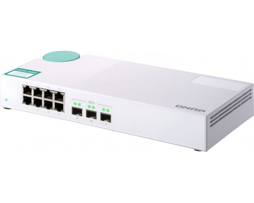 Qnap QSW-308S Eight 1GbE NBASE-T ports, Three 10GbE SFP+ unmanaged switch