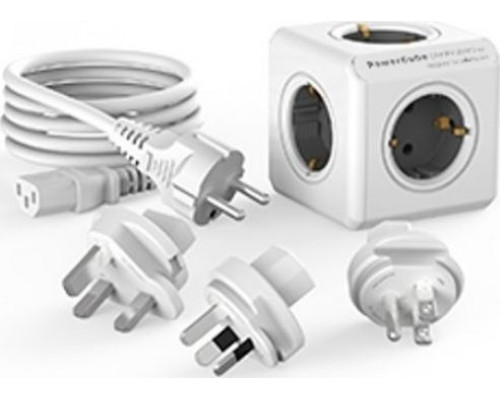 PowerCube ReWirable 1m  Travel Plug  (1801GY/DERW3P)