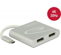 Delock Spliter Video USB Typ-C na 2x DisplayPort (87714)