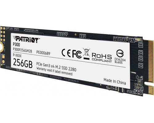 SSD Patriot P300 256GB M.2 2280 PCI-E x4 Gen3 NVMe (P300P256GM28)