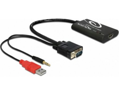 Delock D-Sub (VGA) - HDMI + USB-A + MiniJack 3.5mm 0.2m (62407)