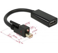 Delock Displayport Adapter Delock mini DP -> HDMI St/Bu 4K +Schraub - 62640