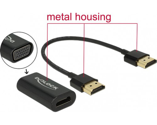 Delock HDMI - D-Sub (VGA) 0.15m  (65667)