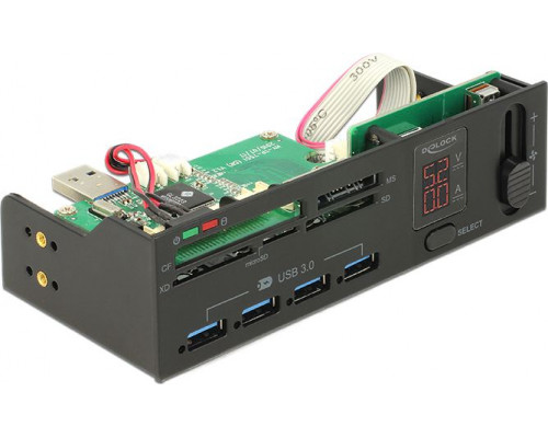 Delock Reader 5.25 "5 Slots + 4 Port USB 3.0 Hub Black (91494)