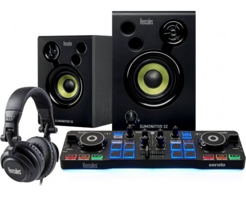 Hercules DJ Starter Kit Console + DJ Monitor 32 Speakers + HDP DJ M40.2-4780890 Headphones