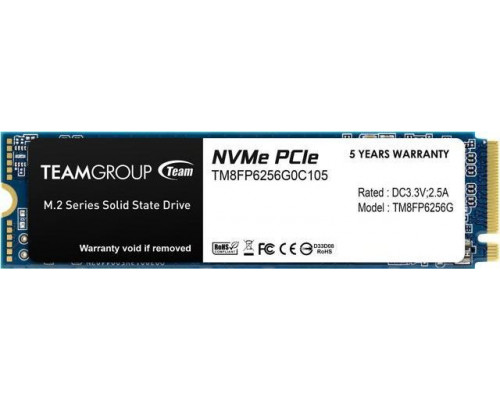 SSD TeamGroup MP33 256GB M.2 2280 PCI-E x4 Gen3 NVMe (TM8FP6256G0C101)
