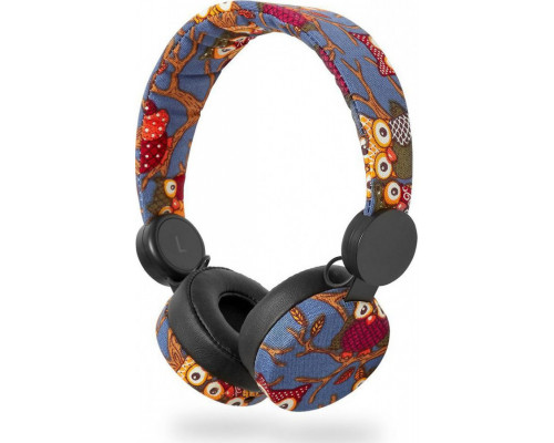 Nedis Wired Headphones | 1.2 m Round Cable | On-Ear | Owl | Black