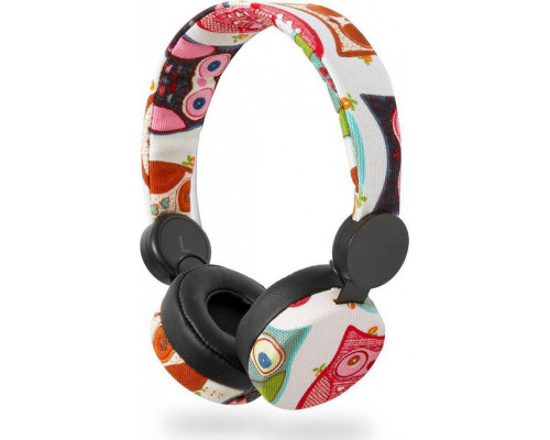Nedis Wired Headphones | 1.2 m Round Cable | On-Ear | Owl | Black