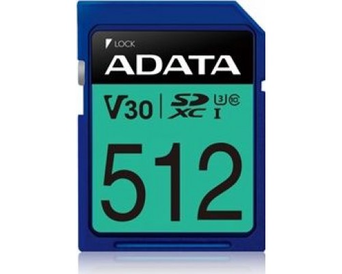 ADATA Premier Pro MicroSDXC 512 GB Class 10 UHS-III / U3 V30 Card (ASDX512GUI3V30S-R)