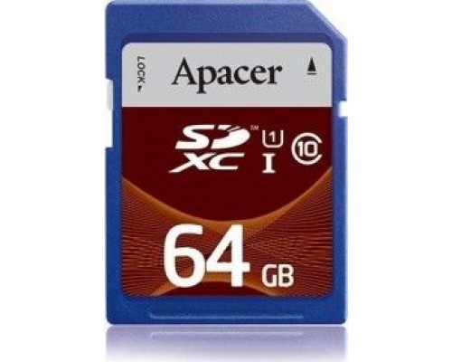 Apacer Secure Digital SDXC 64 GB Class 10 UHS-I / U1 Card (AP64GSDXC10U1-R)