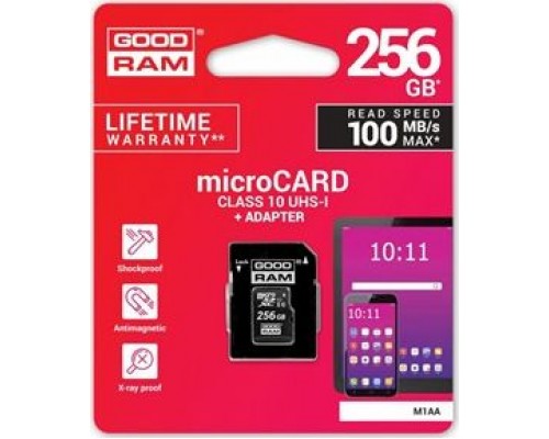 GoodRam MicroSDXC 256 GB Class 10 UHS-I / U1 card (M1AA-2560R12)