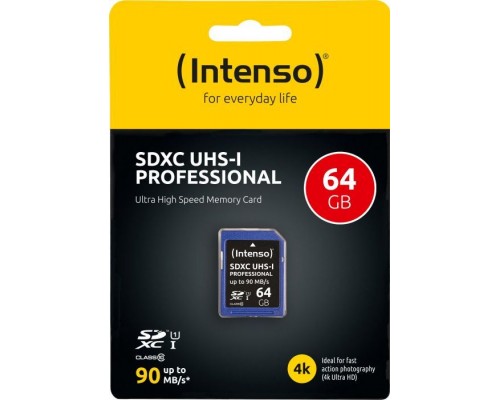 Intenso Professional SDXC 64 GB Class 10 UHS-I / U1 card (3431490)